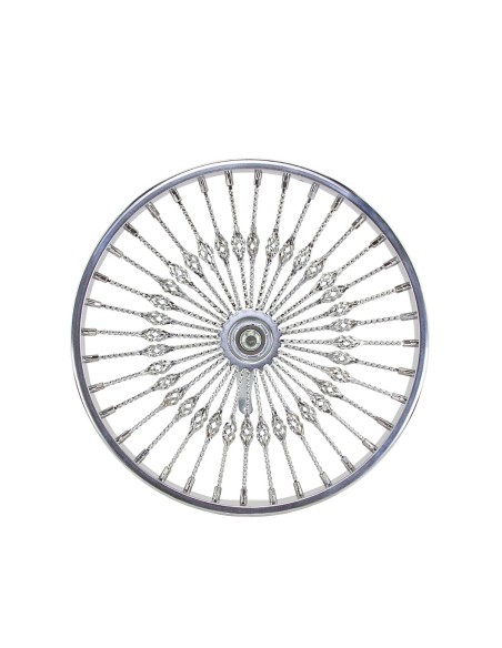 20 Steel Coaster Twisted Cage 36 Spoke 8gChrome 3/8 Axle Single Wall Chrome.